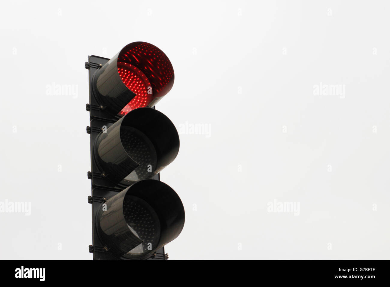Photograph of a traffic light with the red light on Stock Photo Alamy
