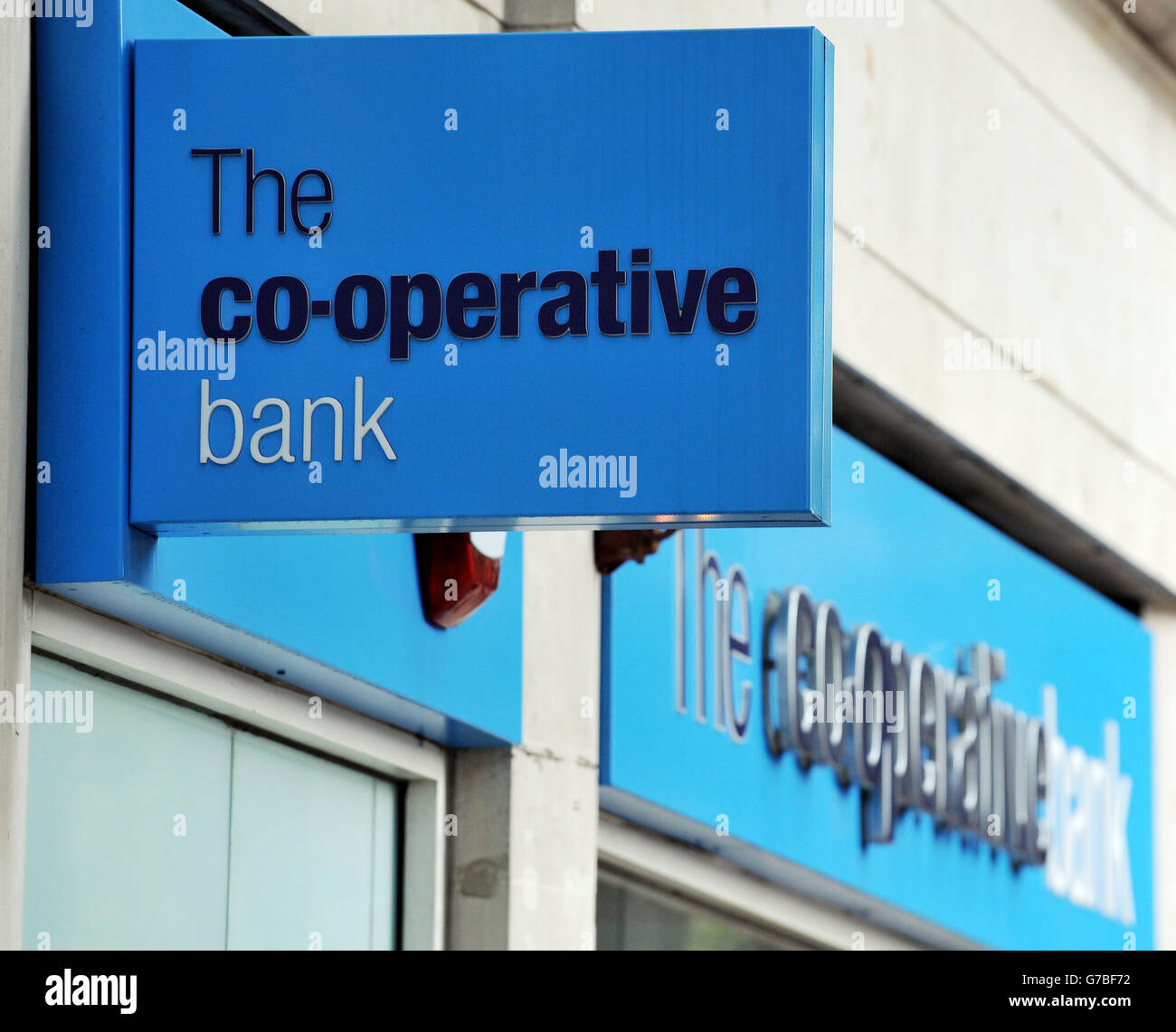 Stock photo of a co-operative bank sign in Holborn, central London. Stock Photo