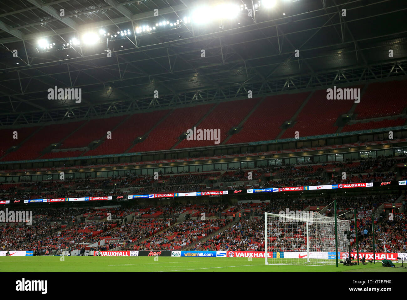The empty top tier can be seen during the International Friendly at Wembley Stadium, London. PRESS ASSOCIATION Photo. Picture date: Wednesday September 3, 2014. See PA story SOCCER England. Photo credit should read: Nick Potts/PA Wire. Stock Photo