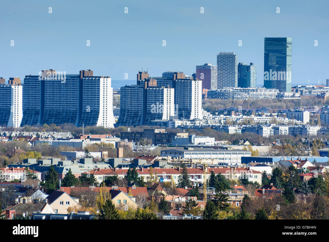 condominium Alt- Erlaa (center) and on the Wienerberg, Wien, Vienna, Austria, Wien, 00. Stock Photo
