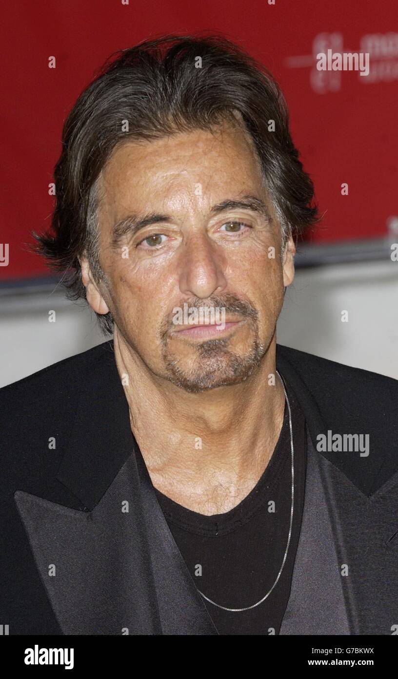 Actor Al Pacino arrives at the waterside to promote his latest film The Merchant of Venice, during the 61st Venice Film Festival at Lido in Venice. Stock Photo