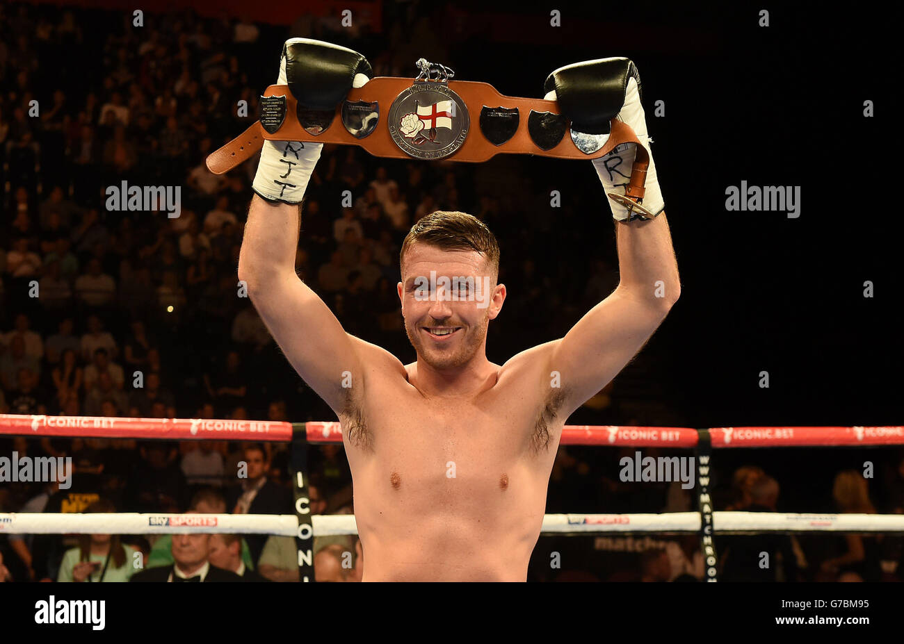Boxing - English Lightweight Title - Kirk Goodings v Scott Cardle - Manchester Arena Stock Photo