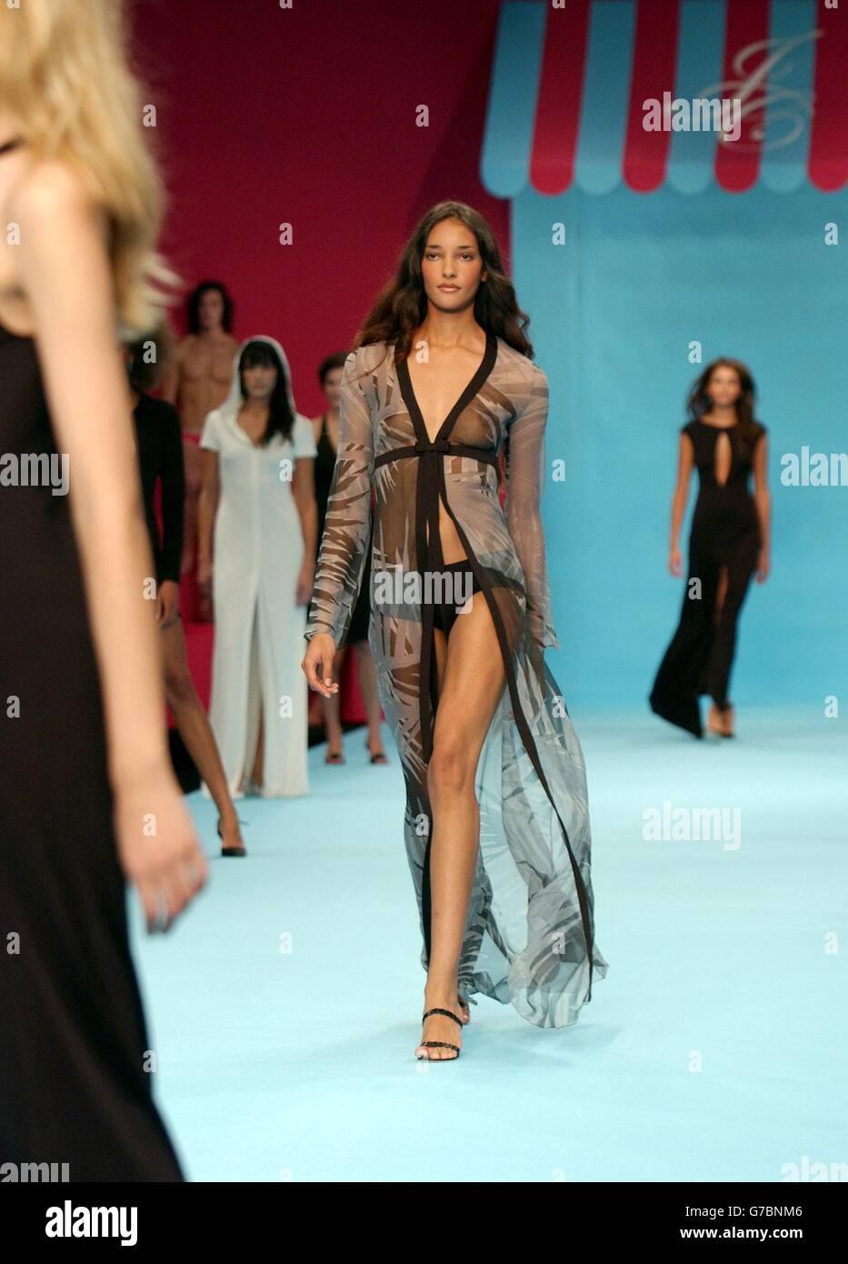 Fashion Catwalk Lfw2004 Model See Through Gown Nipple Showing High Resolution Stock Photography and Alamy