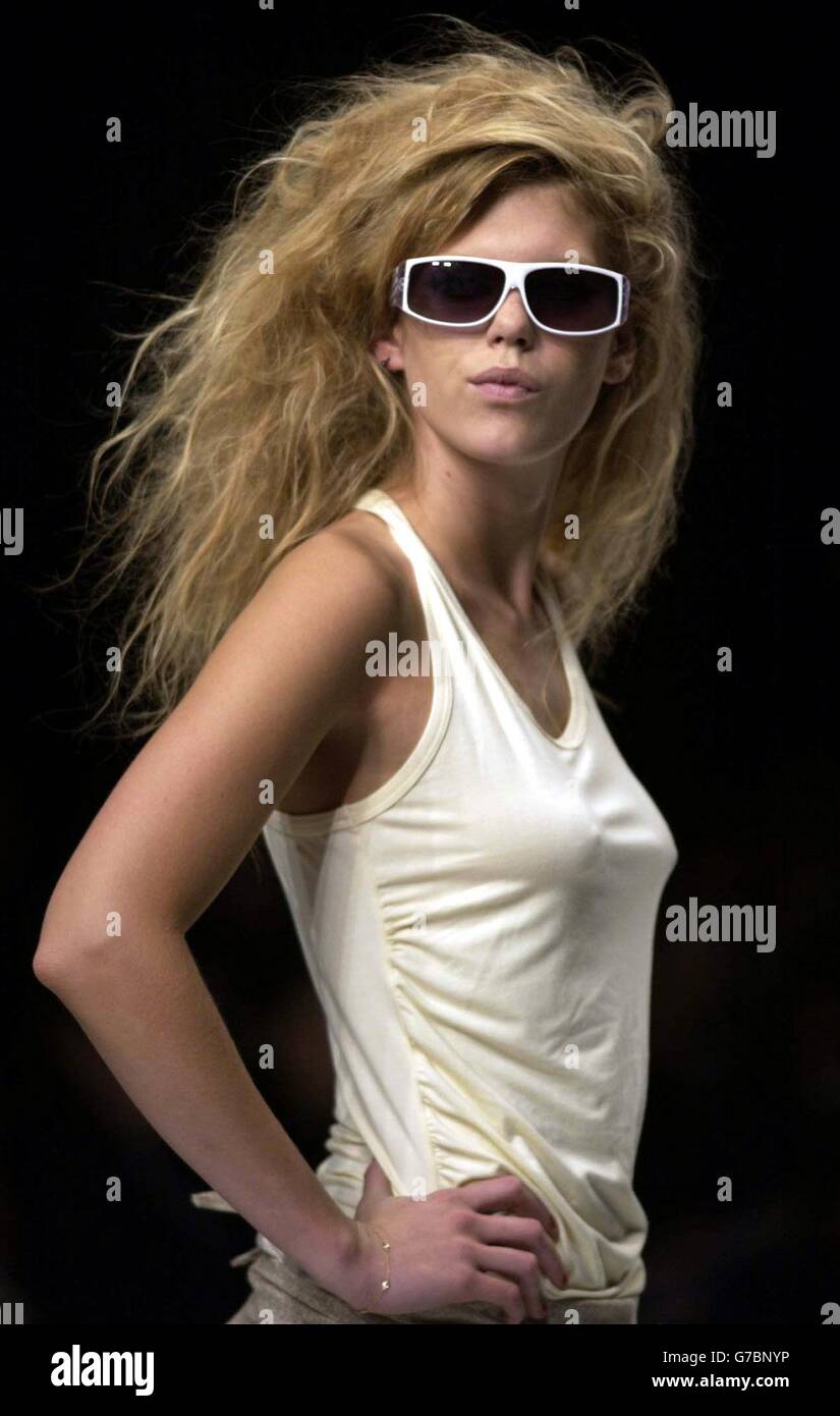 Model Alexandra Richards, daughter of Rolling Stone Keith Richards during the London Fashion Week Spring/Summer 2005 show by PPQ at the Duke of York's headquarters in central London. Stock Photo