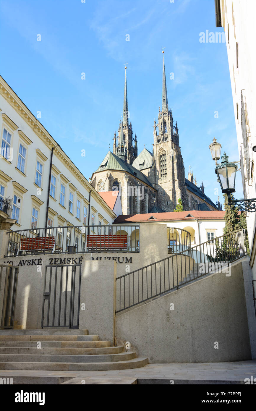 Cathedral of St. Peter and Paul , forwards the Moravian Museum, Brno (Brünn), Czech Republic, Jihomoravsky, Südmähren, South Mor Stock Photo