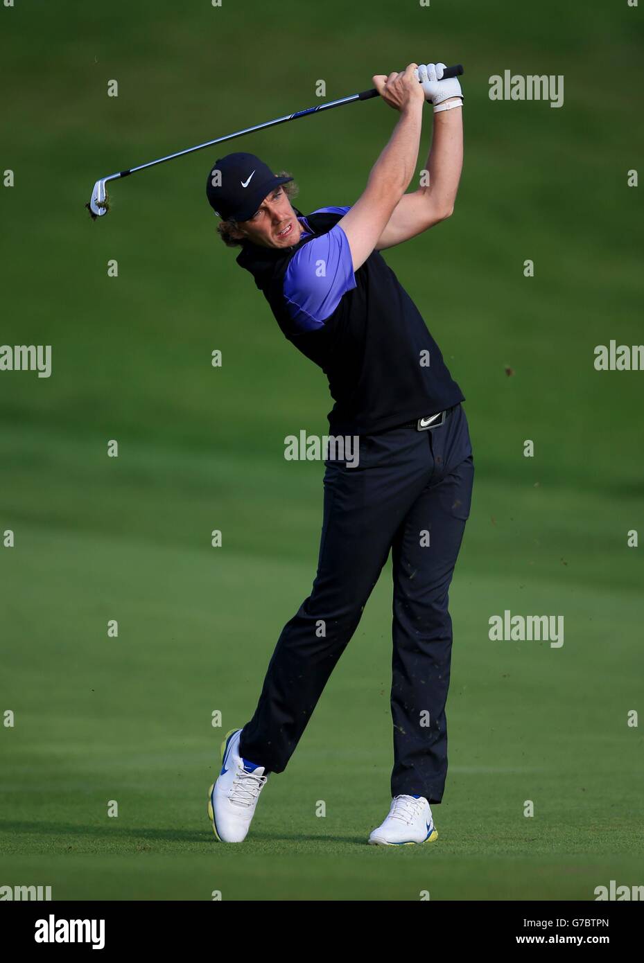 England's Tommy Fleetwood during day four of the 2014 ISPS Handa Welsh Open at Celtic Manor, Newport. Stock Photo