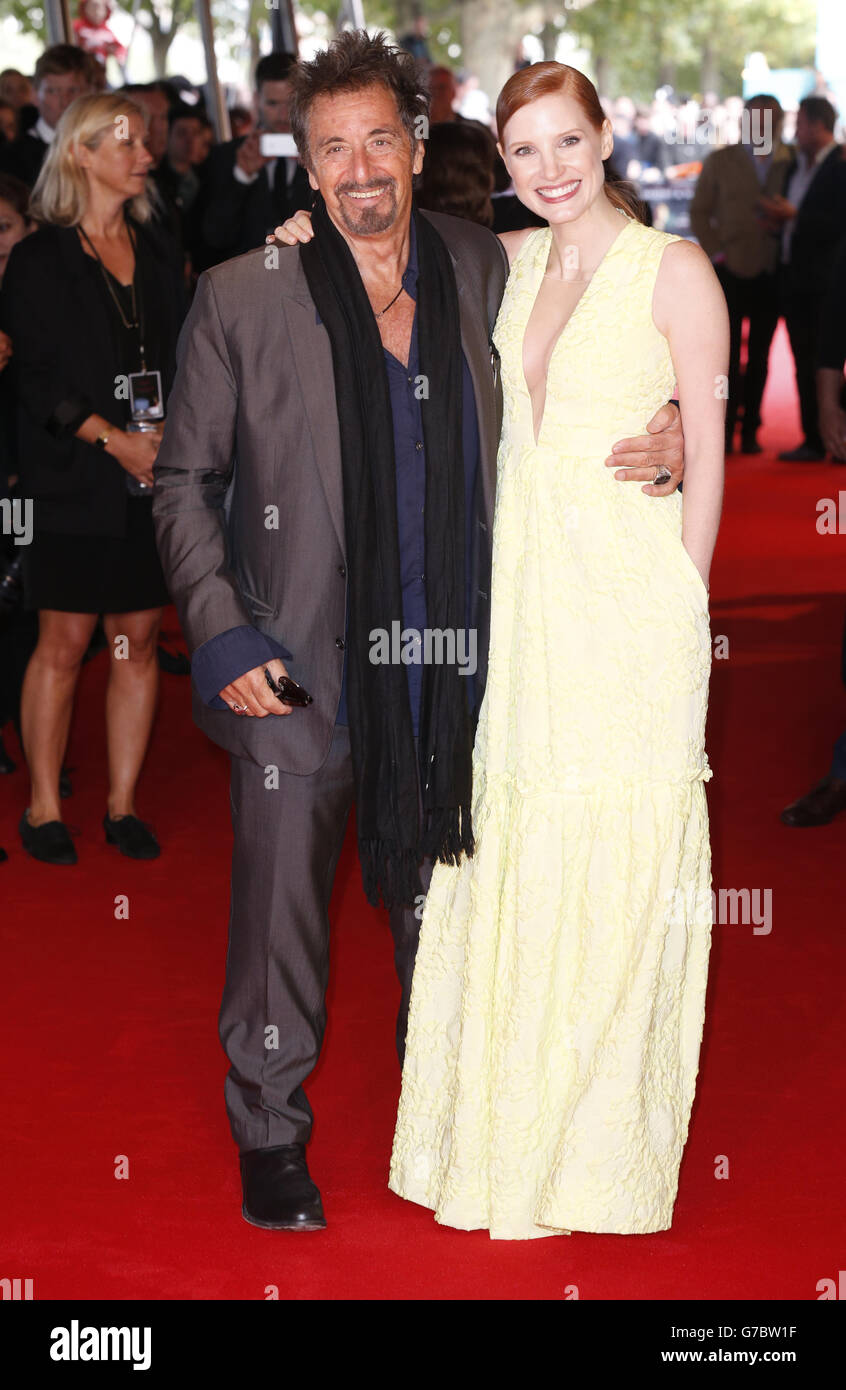 Al Pacino and Jessica Chastain attend the celebrity screening of the