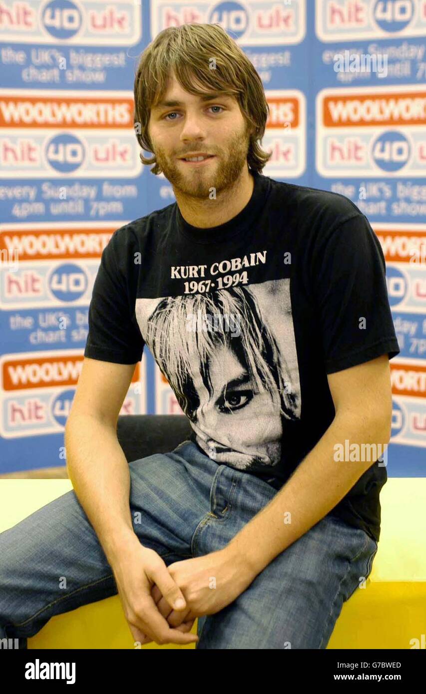 Former Westlife singer Brian McFadden - who changed the spelling of his first name from Bryan when he left the band - during an in-store appearance at Woolworths in Reading, Berkshire, to sign copies of his debut solo single 'Real To Me'. Stock Photo