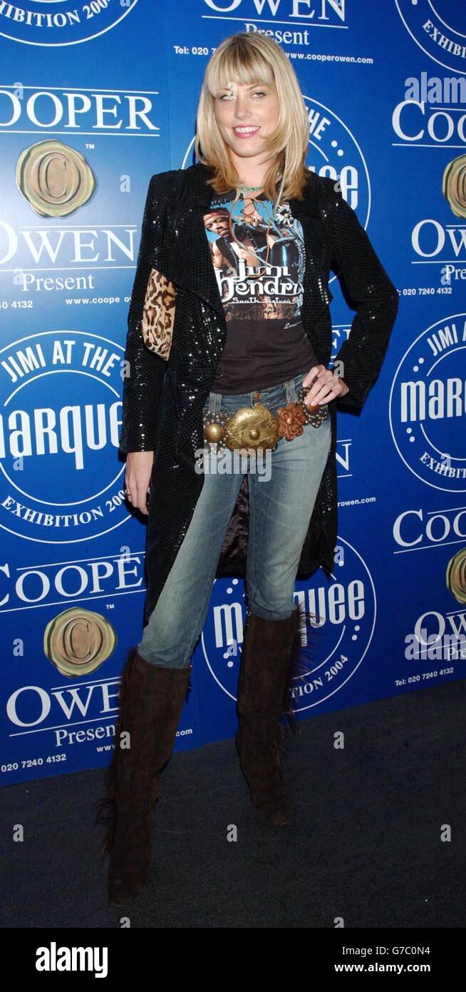 Girlfriend nick rhodes arrives launch party exhibition jimi marquee hi
