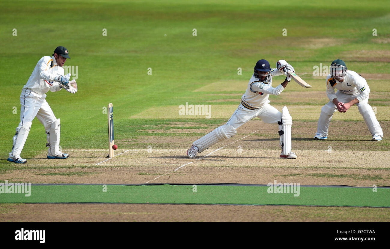 Yorkshire's Adil Rashid bats during day two of the LV= County Championship Division One match at Trent Bridge, Nottingham. SSOCIATION Photo. Picture date: Wednesday September 10, 2014. See PA story CRICKET Nottinghamshire. Photo credit should read: Simon Cooper/PA Wire Stock Photo