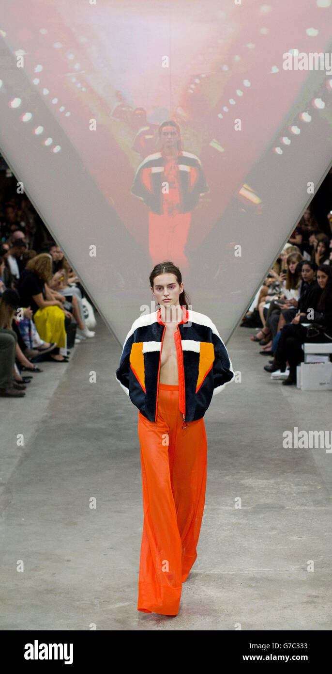 Fyodor Golan catwalk - London Fashion Week 2014 Stock Photo