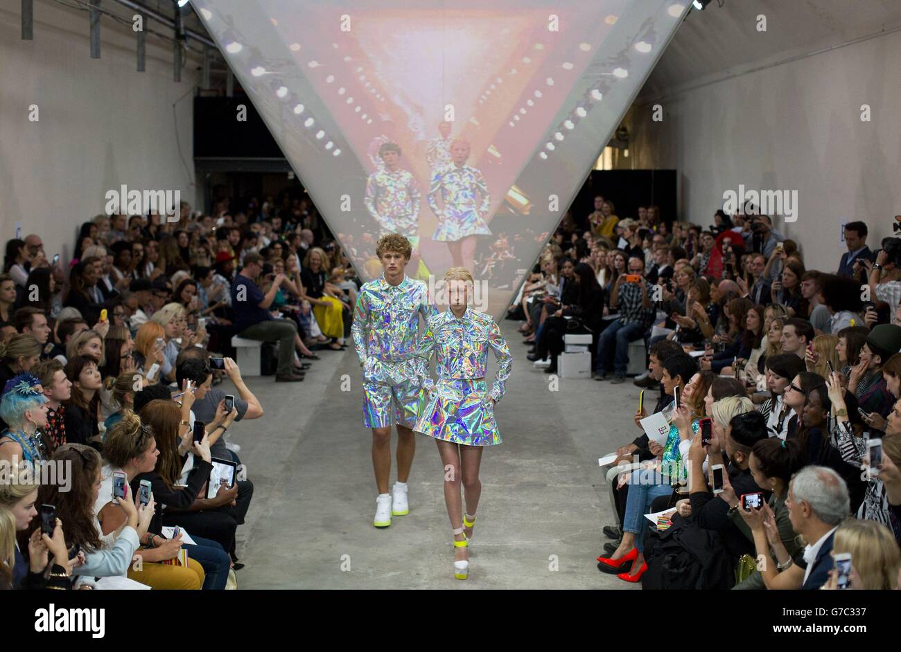 Fyodor Golan catwalk - London Fashion Week 2014 Stock Photo