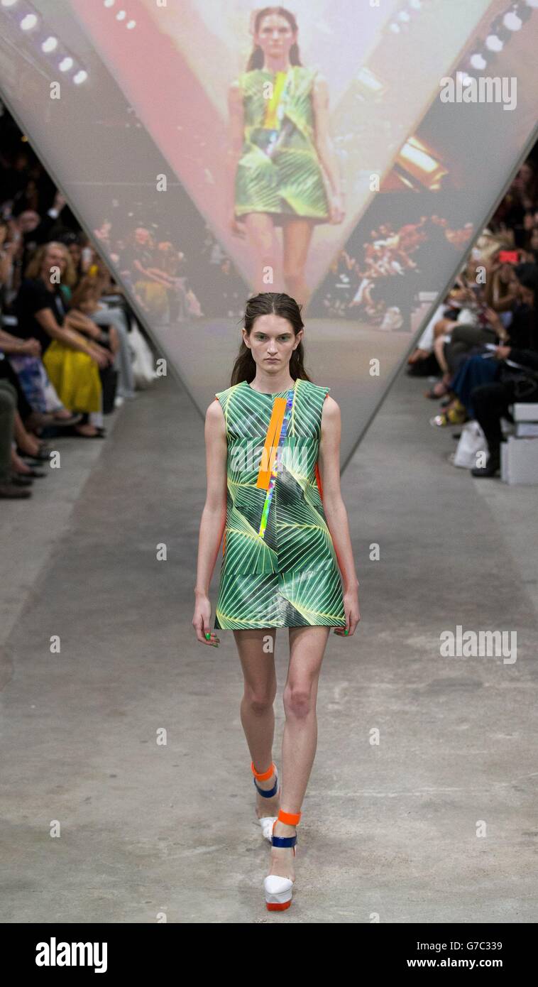 Fyodor Golan catwalk - London Fashion Week 2014 Stock Photo
