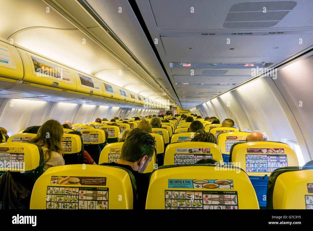 inside of an airplane