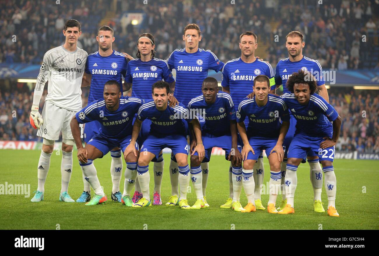 Chelsea's (front row leaft to right) Didier Drogba, Cesc Fabregas ...
