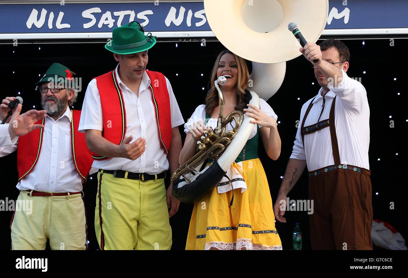 Soccer - UEFA Europa League - Group H - Everton v VfL Wolfsburg - Goodison Park. An Oompah band on stage in the Fan Zone. Stock Photo