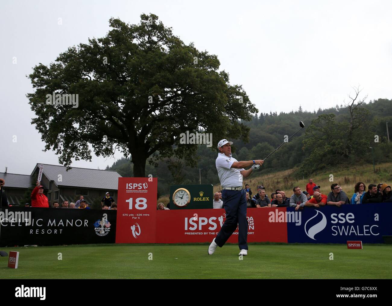England's Lee Westwood during day three of the 2014 ISPS Handa Welsh Open at Celtic Manor, Newport. Stock Photo