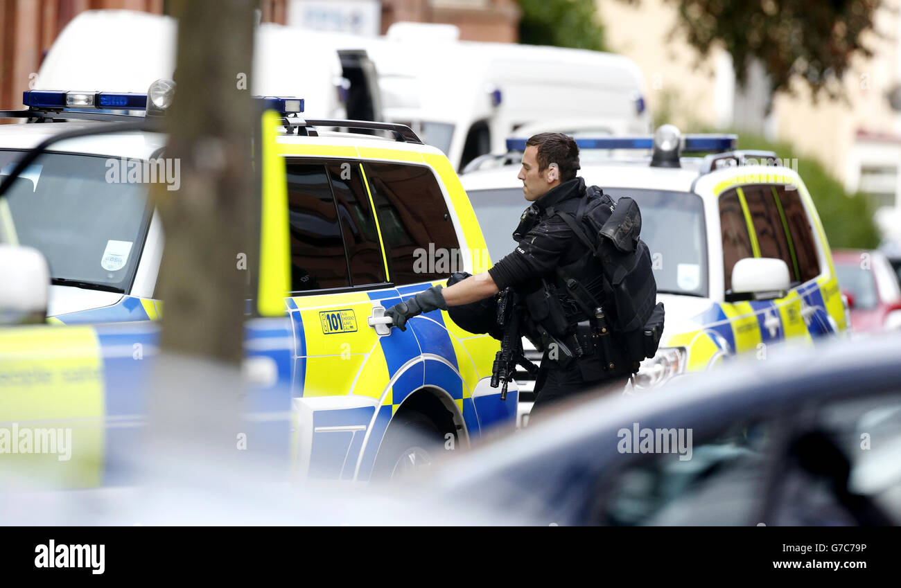 Armed police called to incident Stock Photo