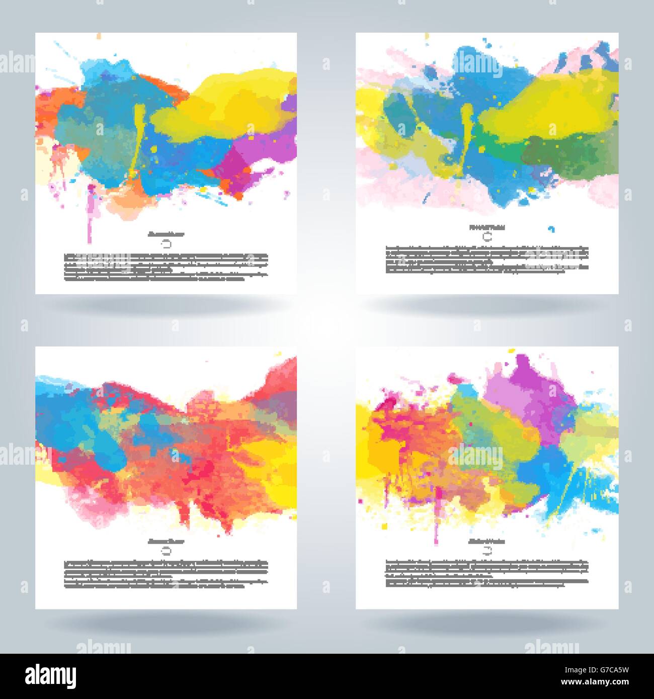 Set of bright colorful vector watercolor background Stock Vector Image ...