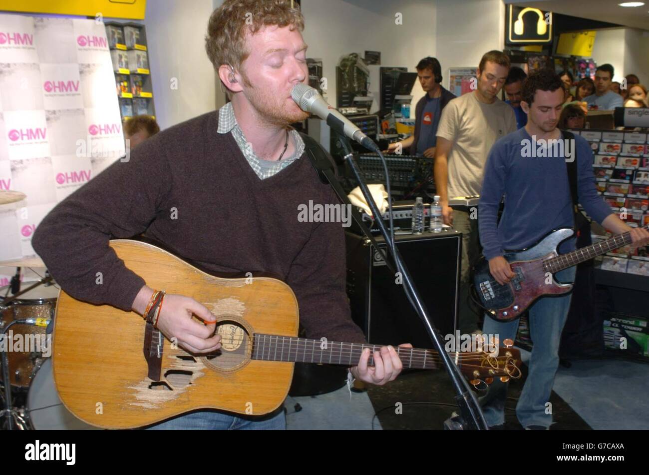 Frontman Glen Hansard Of Irish Band The Frames Playing Live At HMV Frontman Glen Hansard Of Irish Band The Frames Playing Live At HMV
