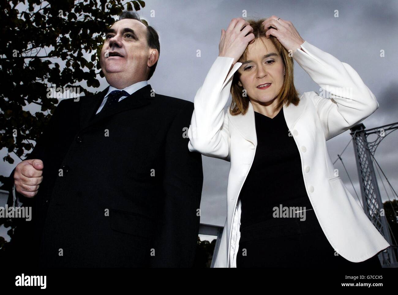 Leader Of The Scottish National Party Alex Salmond With His Deputy Stock Photo Alamy
