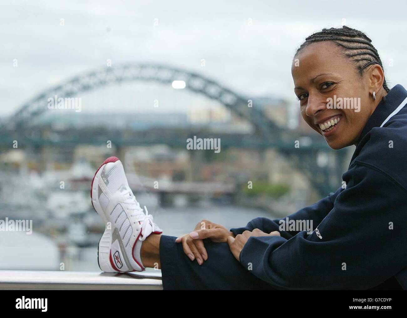 Kelly Holmes - Baltic Flour Mill. Double Olympic gold medallist Kelly Holmes at the Baltic Flour Mill, Gateshead, ahead of the Great North Mile tomorrow. Stock Photo