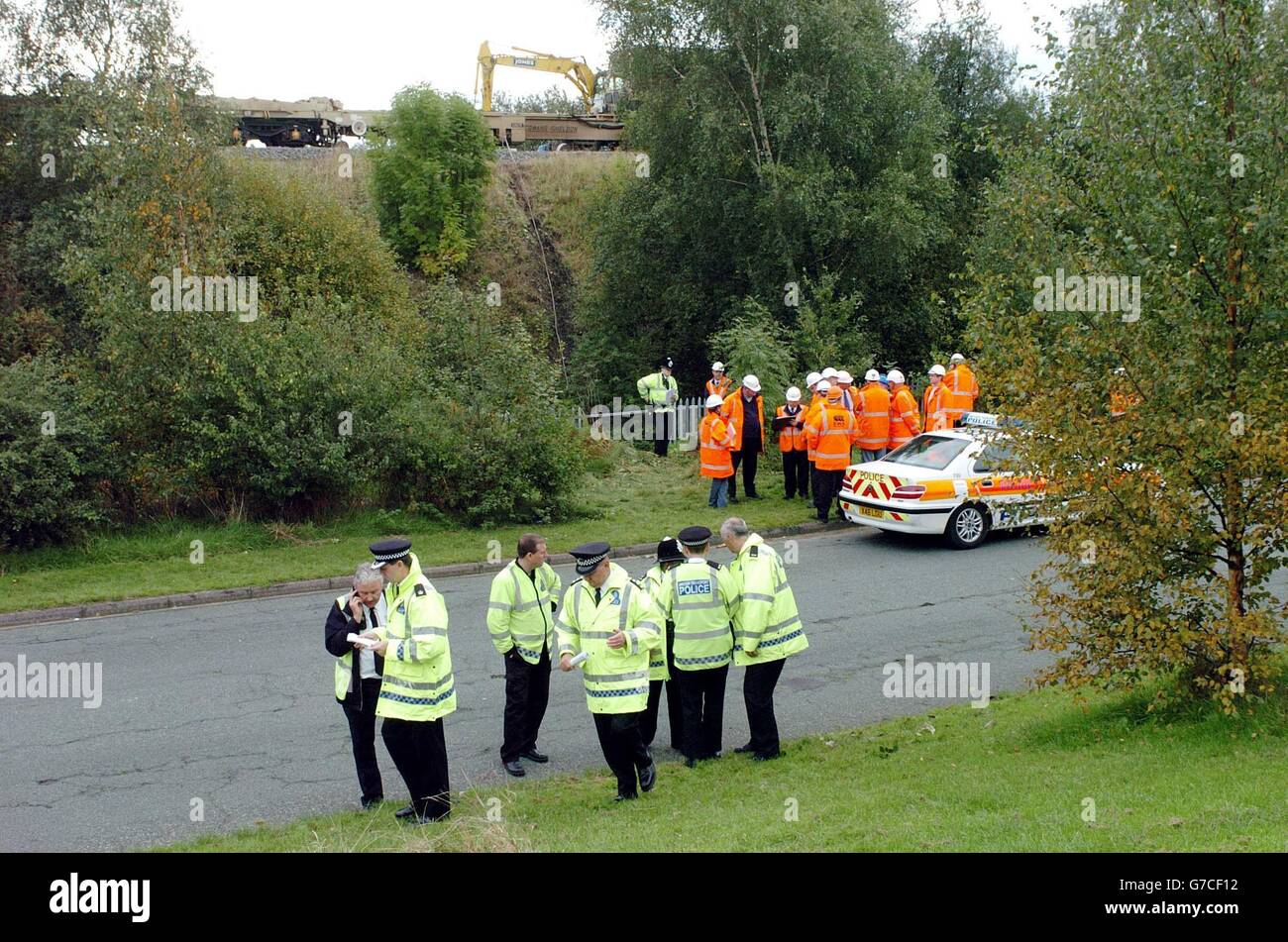 The Scene where two workers were killed and four others treated for shock after an accident