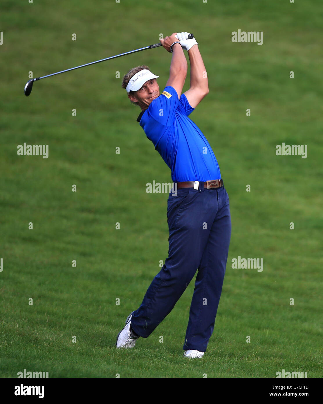 Holland's Joost Luiten on the 18th fairway during day three of the 2014 ISPS Handa Welsh Open at Celtic Manor, Newport. Stock Photo