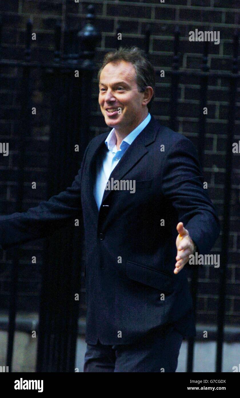 Blair returns from hospital Stock Photo - Alamy