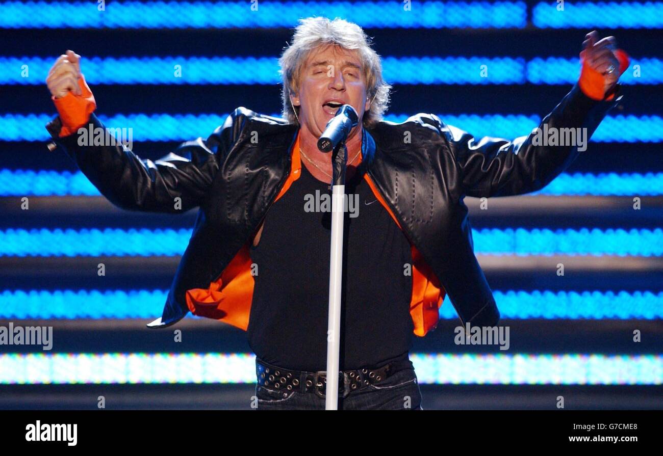 Singer Rod Stewart performs live onstage during his 'One Night With Rod