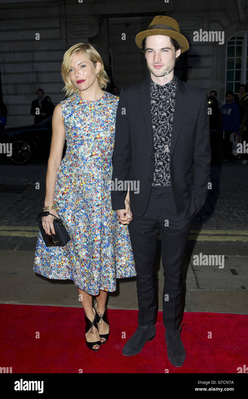 Sienna Miller and Tom Sturridge arrive at the world premiere of Effie Gray at the Curzon cinema in Mayfair, London. Stock Photo