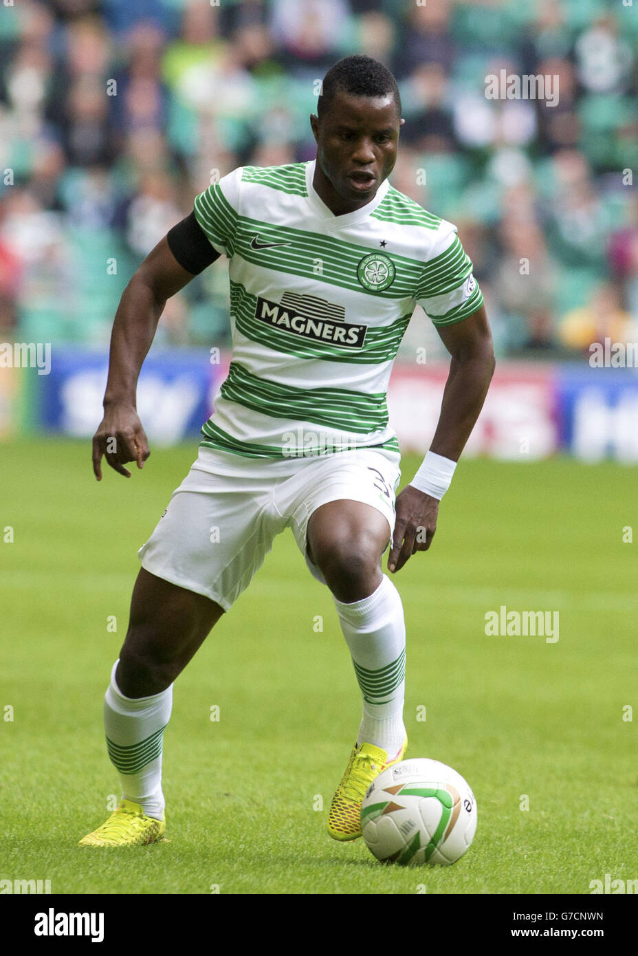 Celtic's Mubarak Wakaso during the Scottish Premier League match at Celtic Park, Glasgow. PRESS ASSOCIATION Photo. Picture date: Sunday October 5, 2014. See PA story SOCCER Celtic. Photo credit should read: Kirk O'Rourke/PA Wire.. Stock Photo