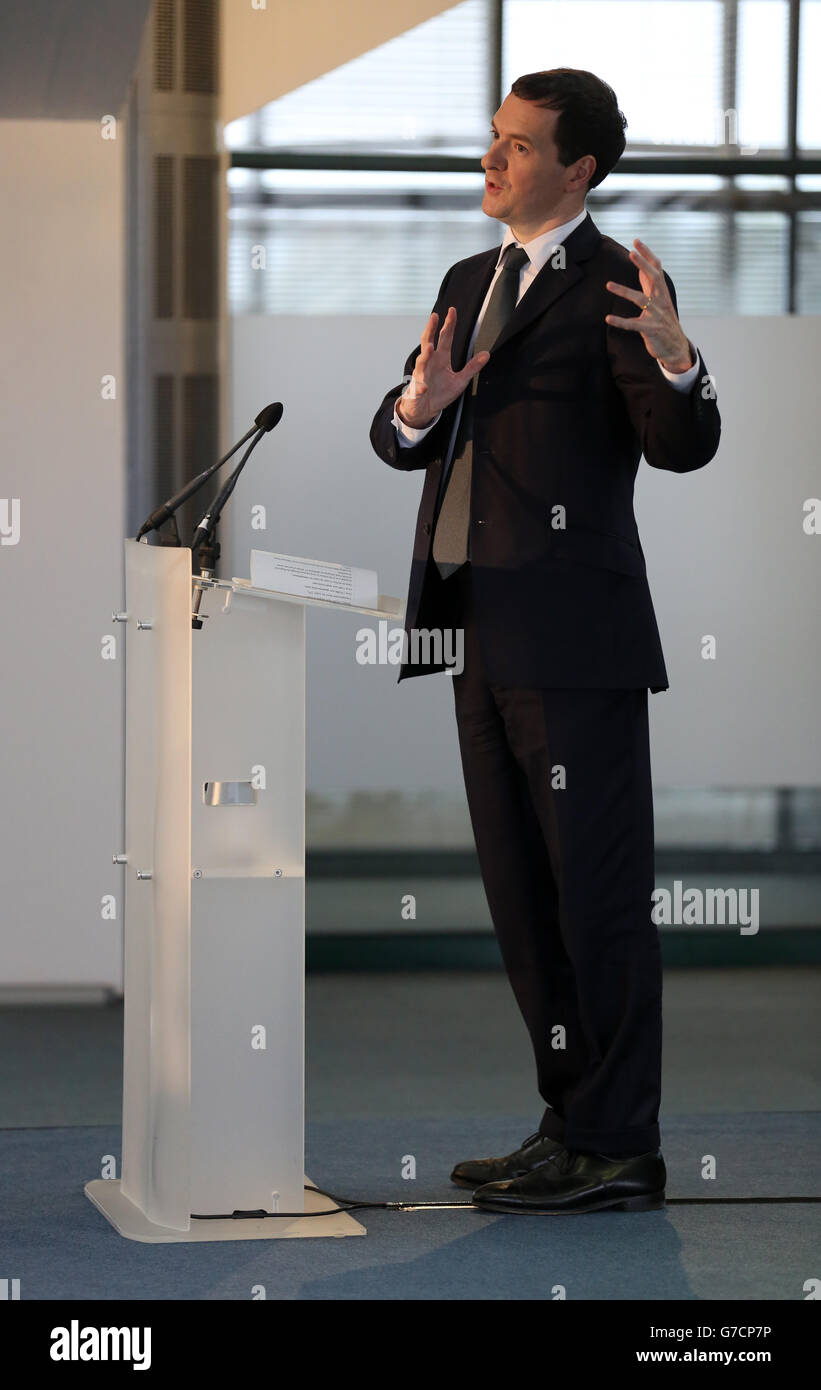 Osborne visits Boots test lab Stock Photo Alamy