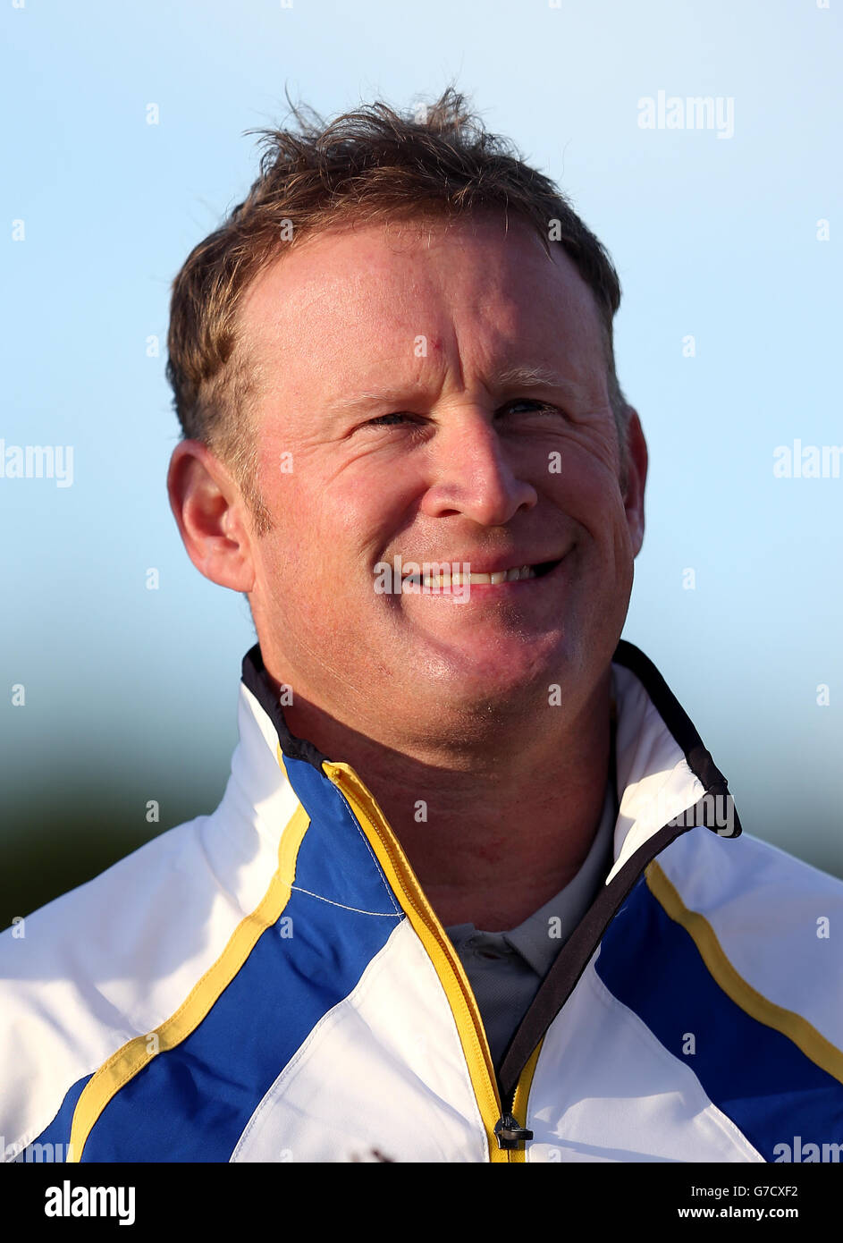 Golf - 40th Ryder Cup - Practice Day One - Gleneagles. Europe's Jamie Donaldson Stock Photo
