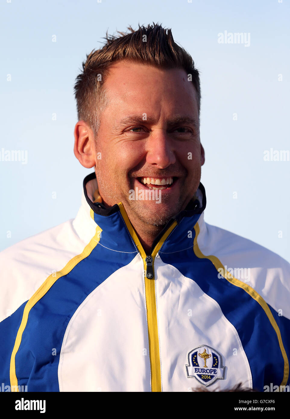 Golf - 40th Ryder Cup - Practice Day One - Gleneagles. Europe's Ian Poulter Stock Photo