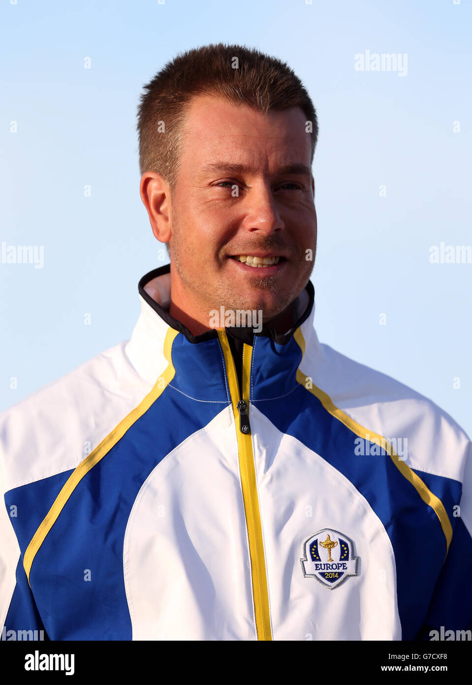 Golf - 40th Ryder Cup - Practice Day One - Gleneagles. Europe's Henrik Stenson Stock Photo