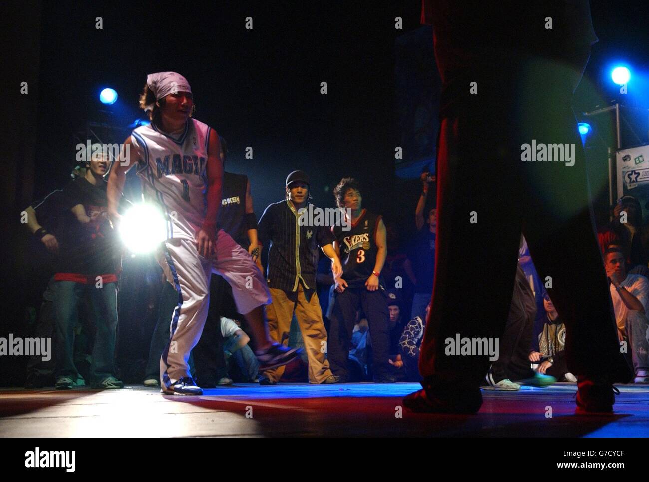 Contestants competing during the team event at the PS2 UK B-Boy ...