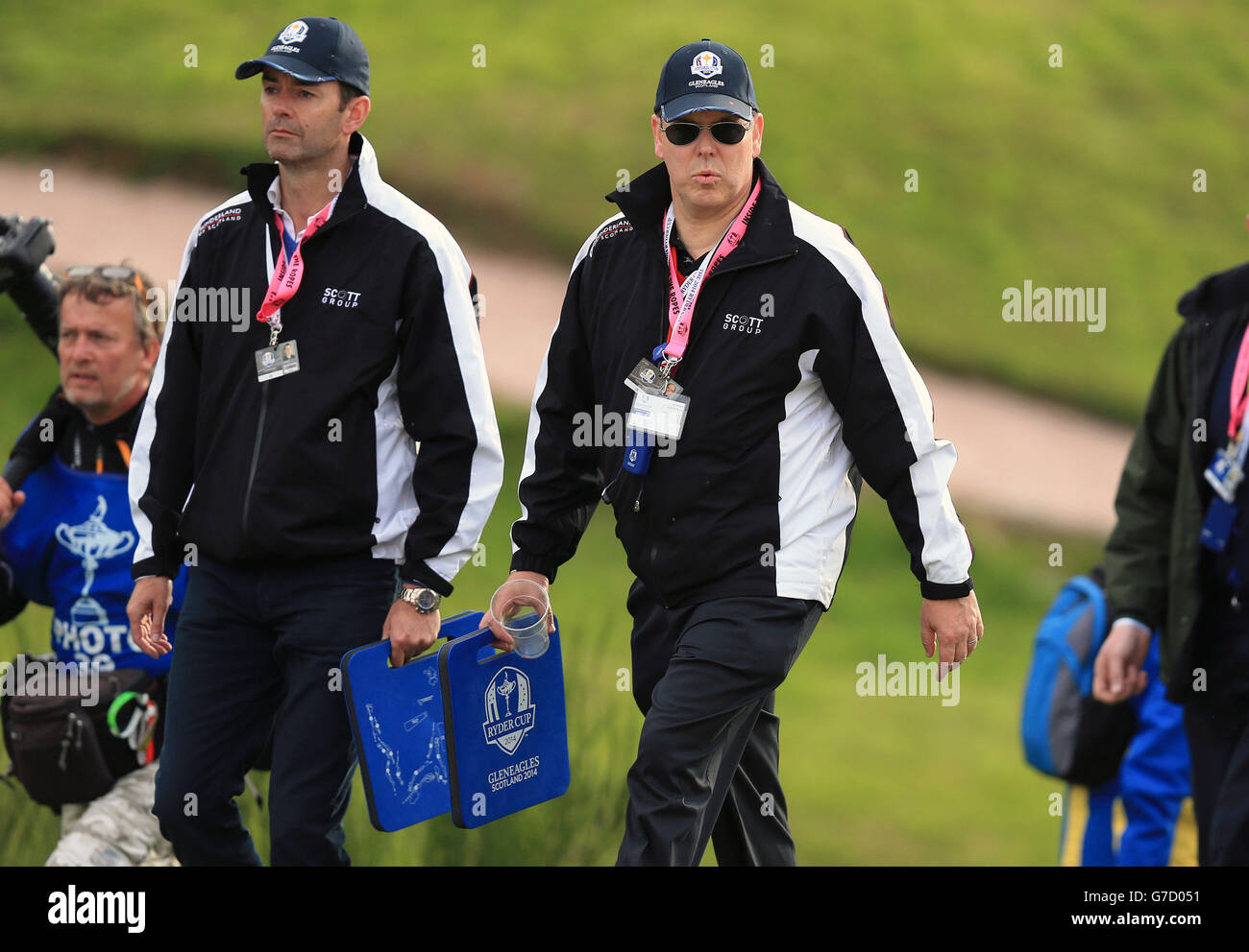 Albert II, Prince of Monaco during the Foursomes matches on day two of the 40th Ryder Cup at Gleneagles Golf Course, Perthshire. Stock Photo