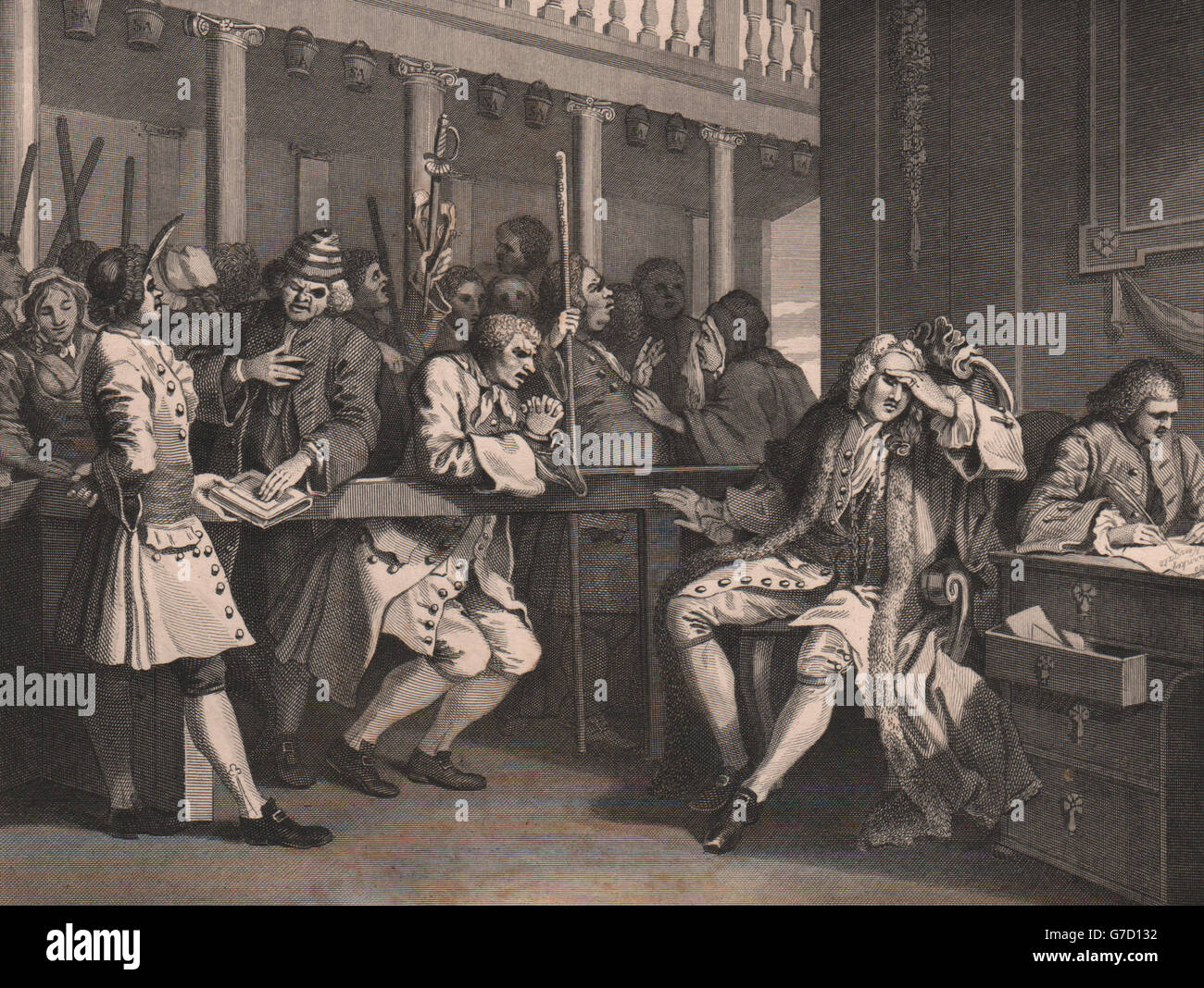 INDUSTRY & IDLENESS. Industrious 'prentice Alderman of London. HOGARTH, 1833 Stock Photo