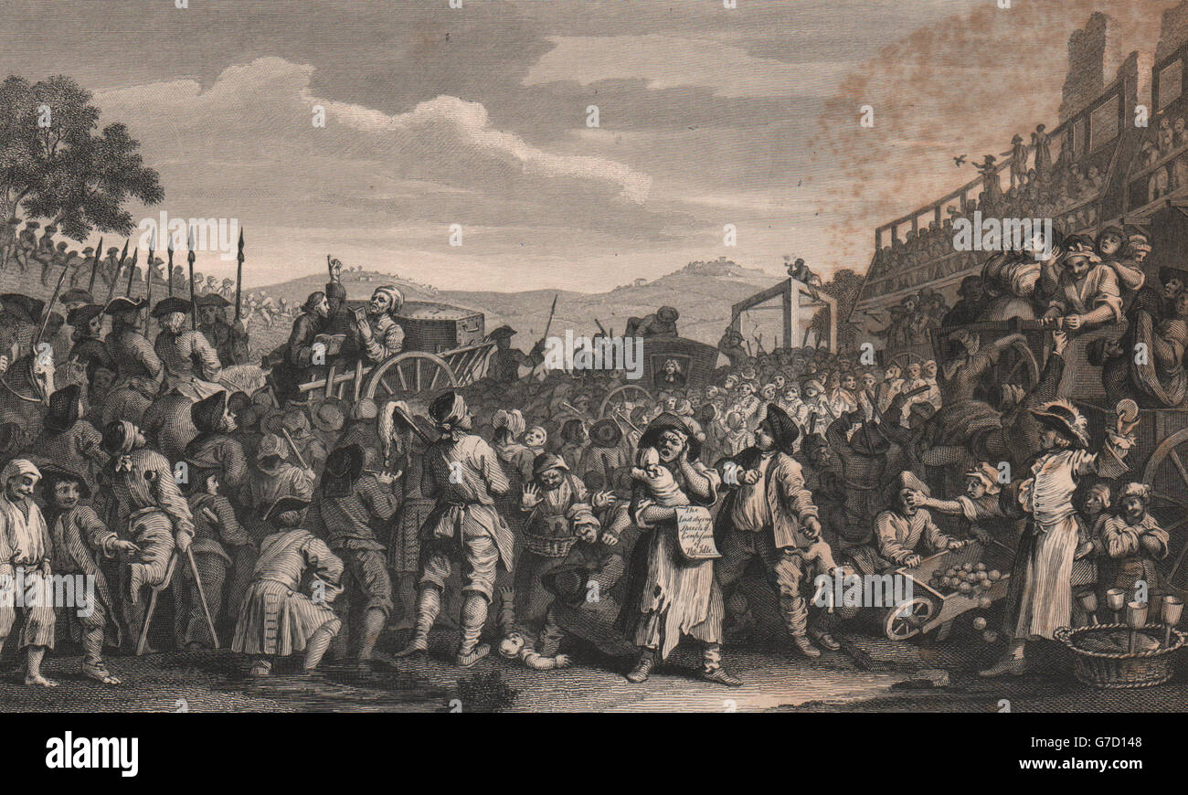 INDUSTRY & IDLENESS. The idle 'prentice executed at Tyburn. HOGARTH, 1833 Stock Photo