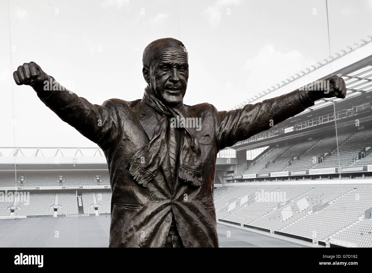 Soccer - UEFA Champions League - Group B - Liverpool v Ludogorets Razgrad - Anfield. The Bill Shankly statue outside Anfield. Stock Photo