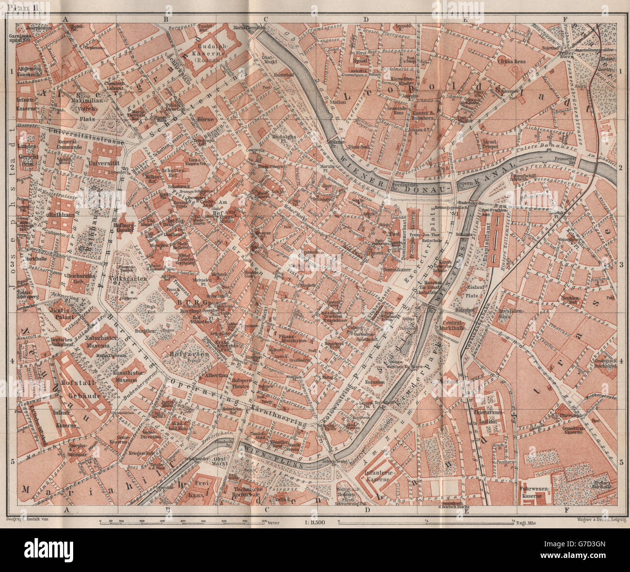 Old Vienna Map Stock Photo - Alamy