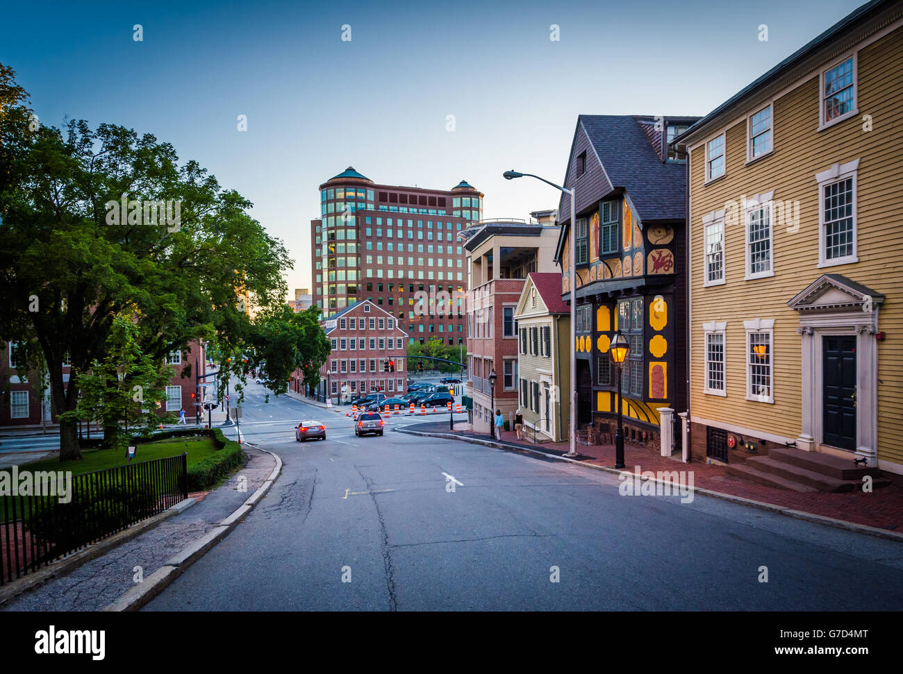 Buildings along Thomas Street, in Providence, Rhode Island. Stock Photo