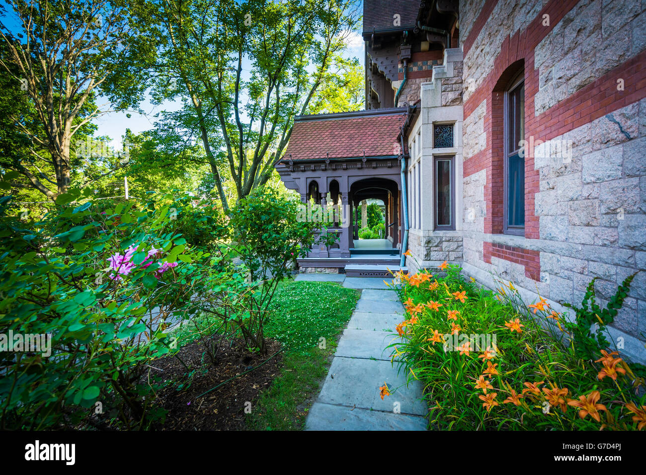 Gardens outside the Katharine Seymour Day House, in Hartford