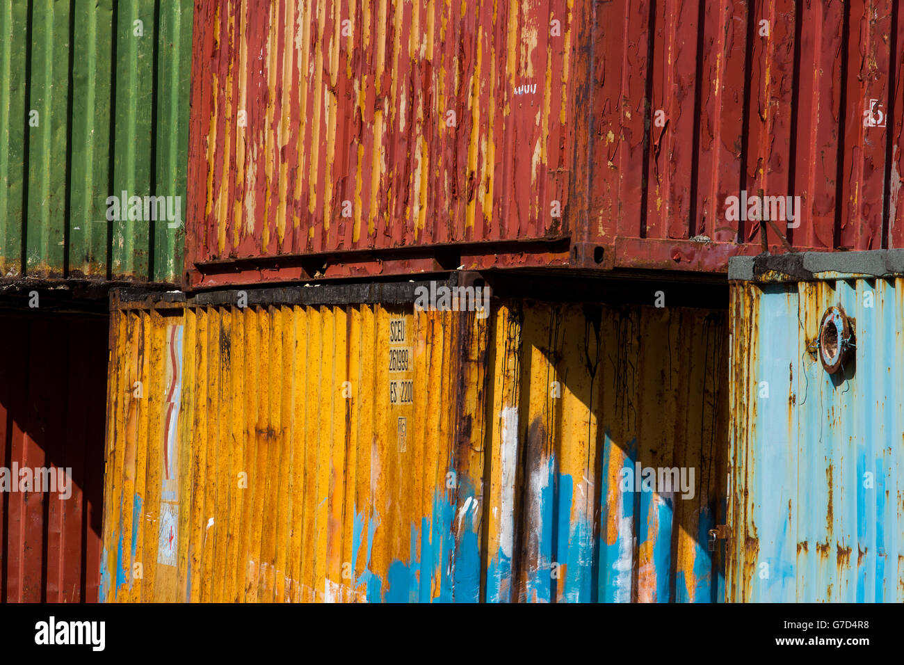 Old containers Stock Photo