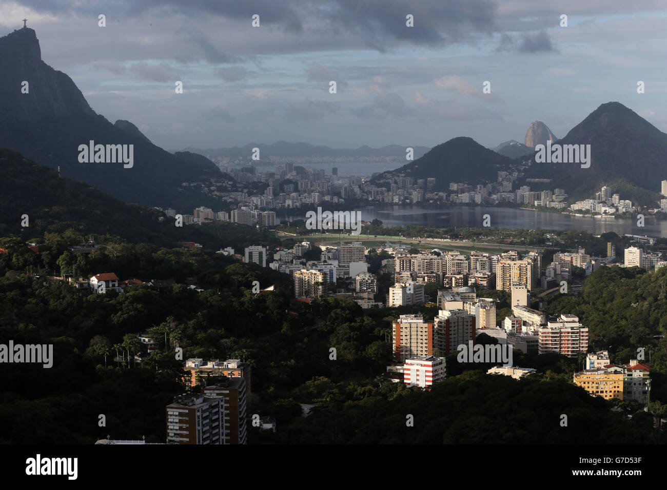 Rio De Janeiro, Brazil views from Rocinha Favela looking over the horse ...
