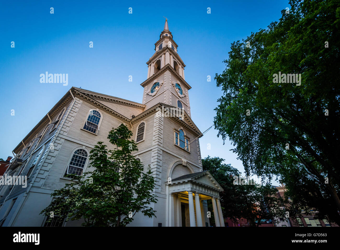 The First Baptist Church in America, in Providence, Rhode Island. Stock Photo