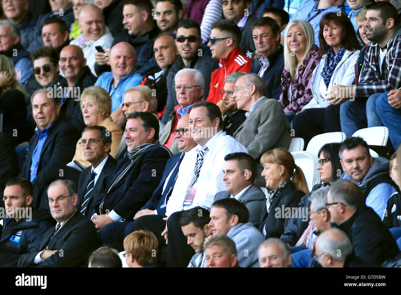 Newcastle United owner Mike Ashley in the stands during the Barclays ...