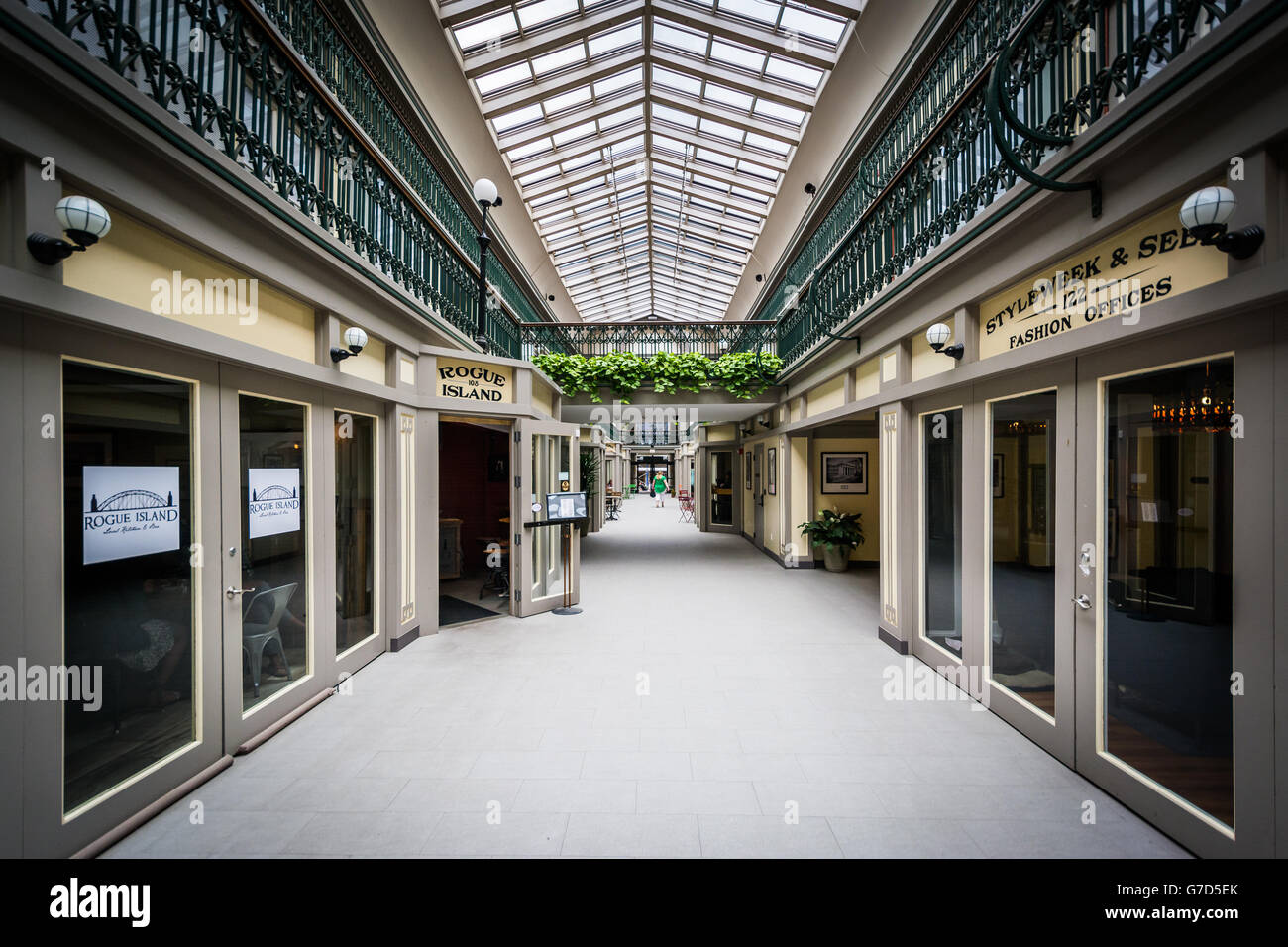 The interior of the Arcade, in downtown Providence, Rhode Island. Stock Photo