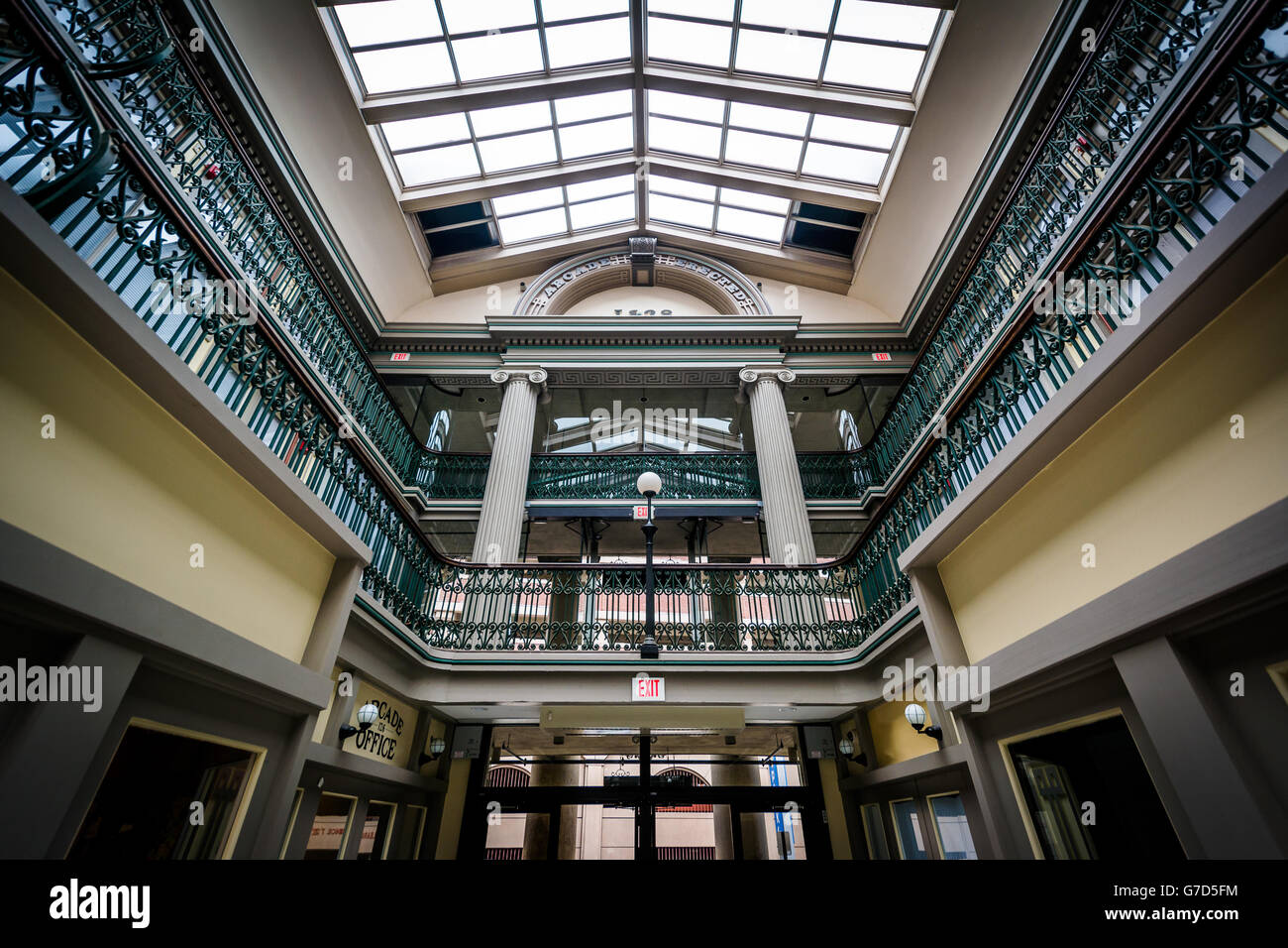 The interior of the Arcade, in downtown Providence, Rhode Island. Stock Photo